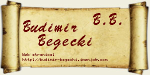 Budimir Begečki vizit kartica